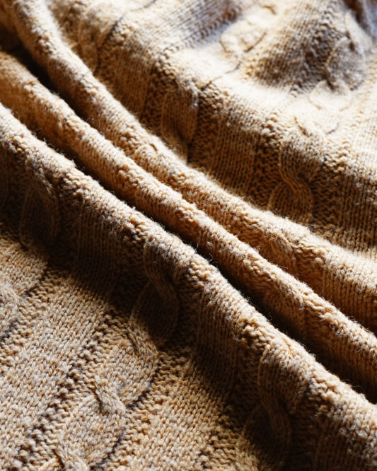 70s JANTZEN cable design knit sweater made in u.s.a