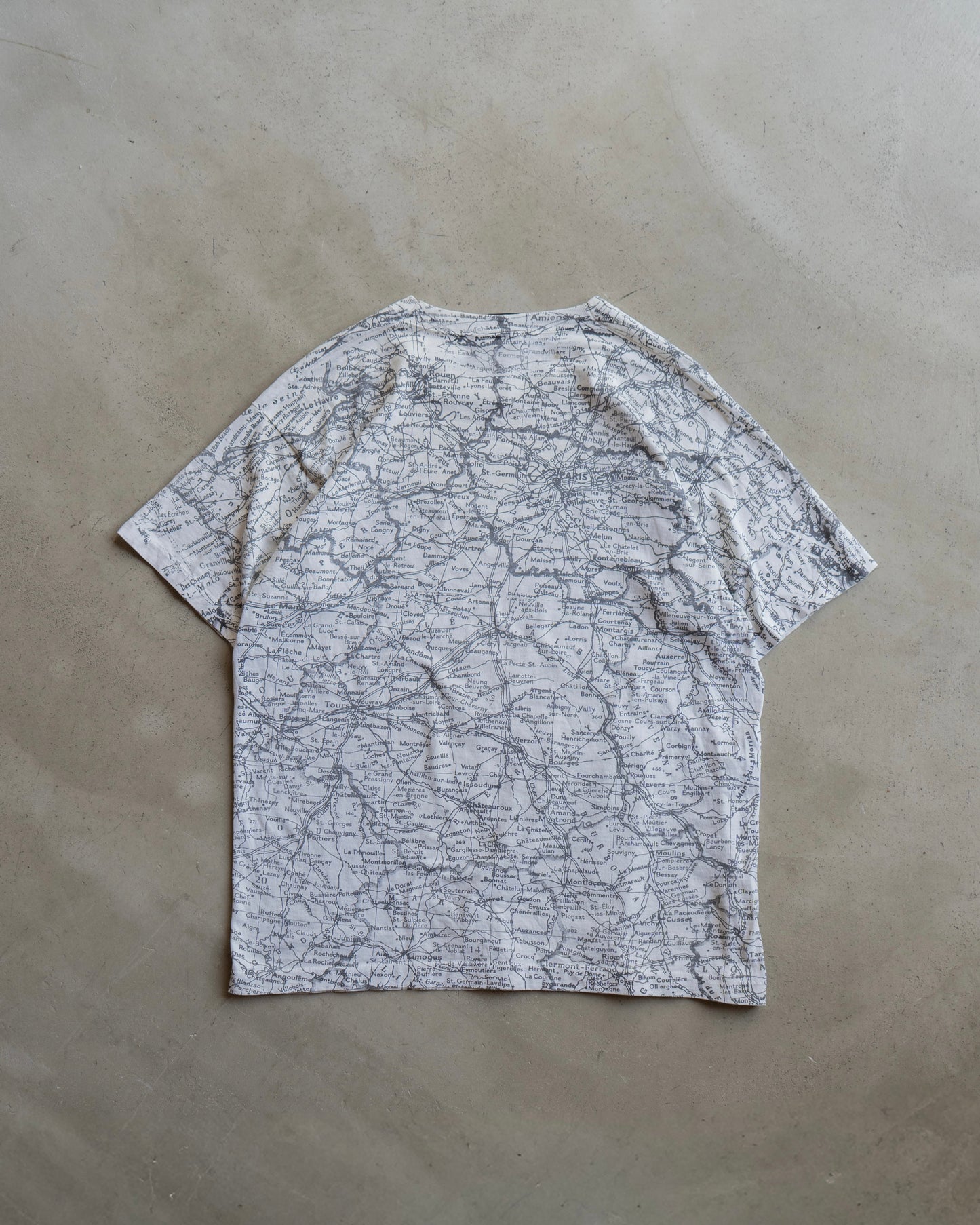 90's all print map design ''France" tee