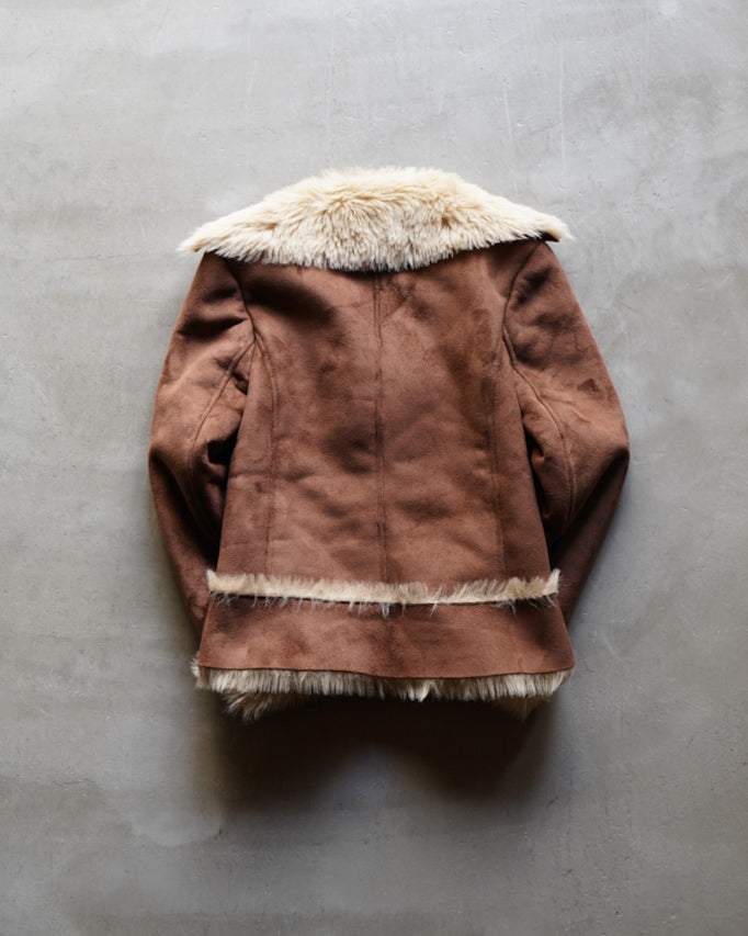 "ladies"Plush Lined Design fake mouton short jacket