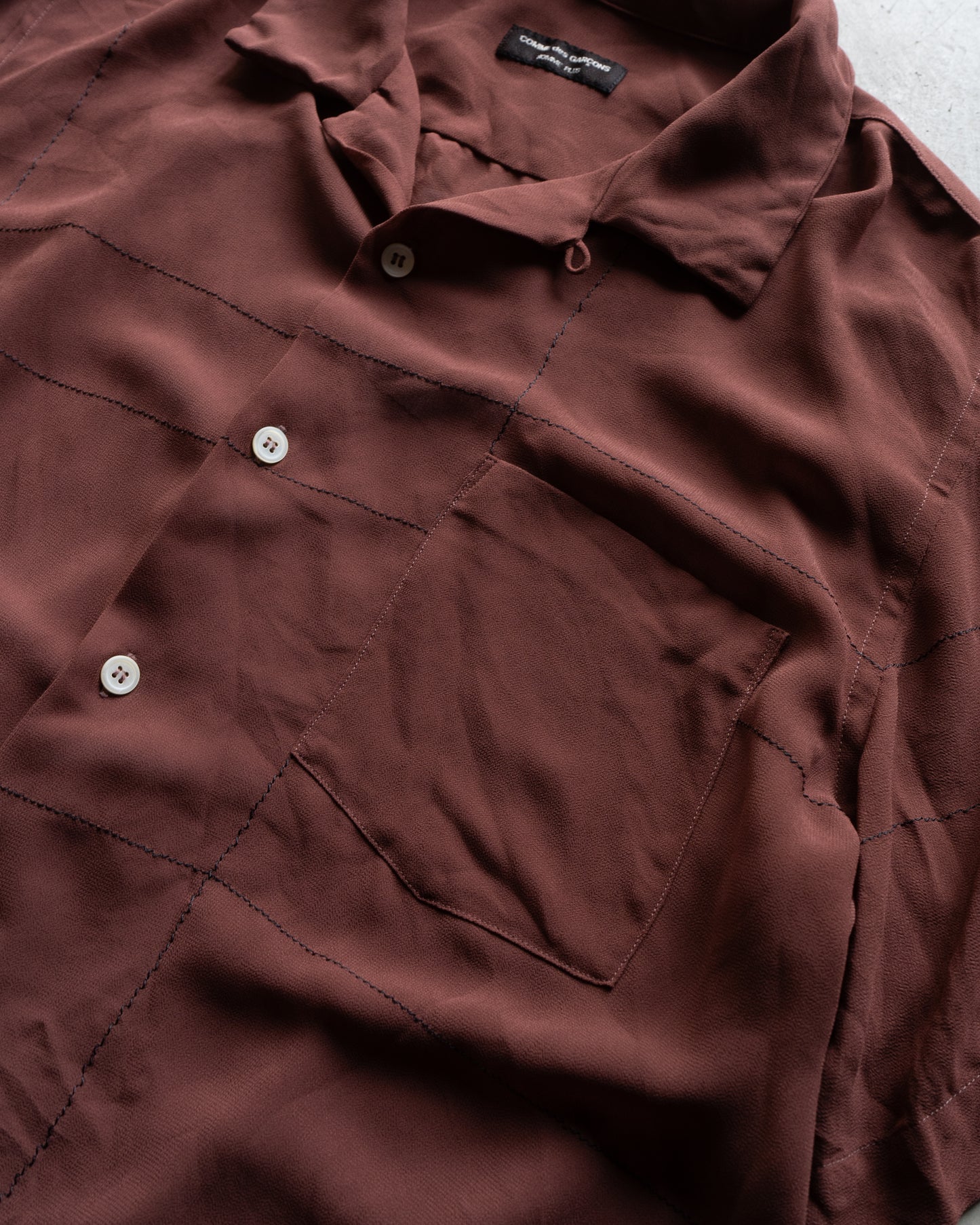 AD2002 comme des garçons homme plus see through s/s shirts