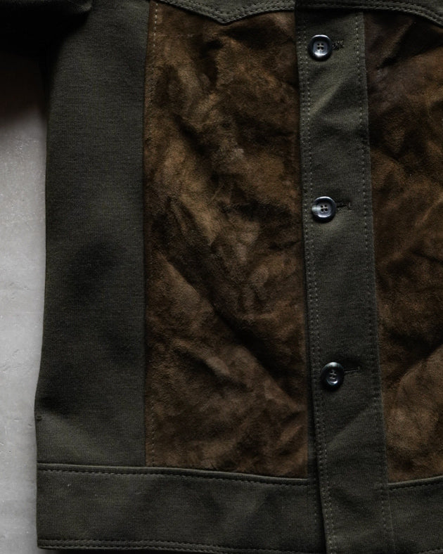 vintage switching swede design 2pocket jacket