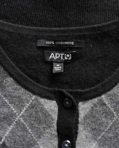 "ladies" Argyle pattern cashmere cardigan