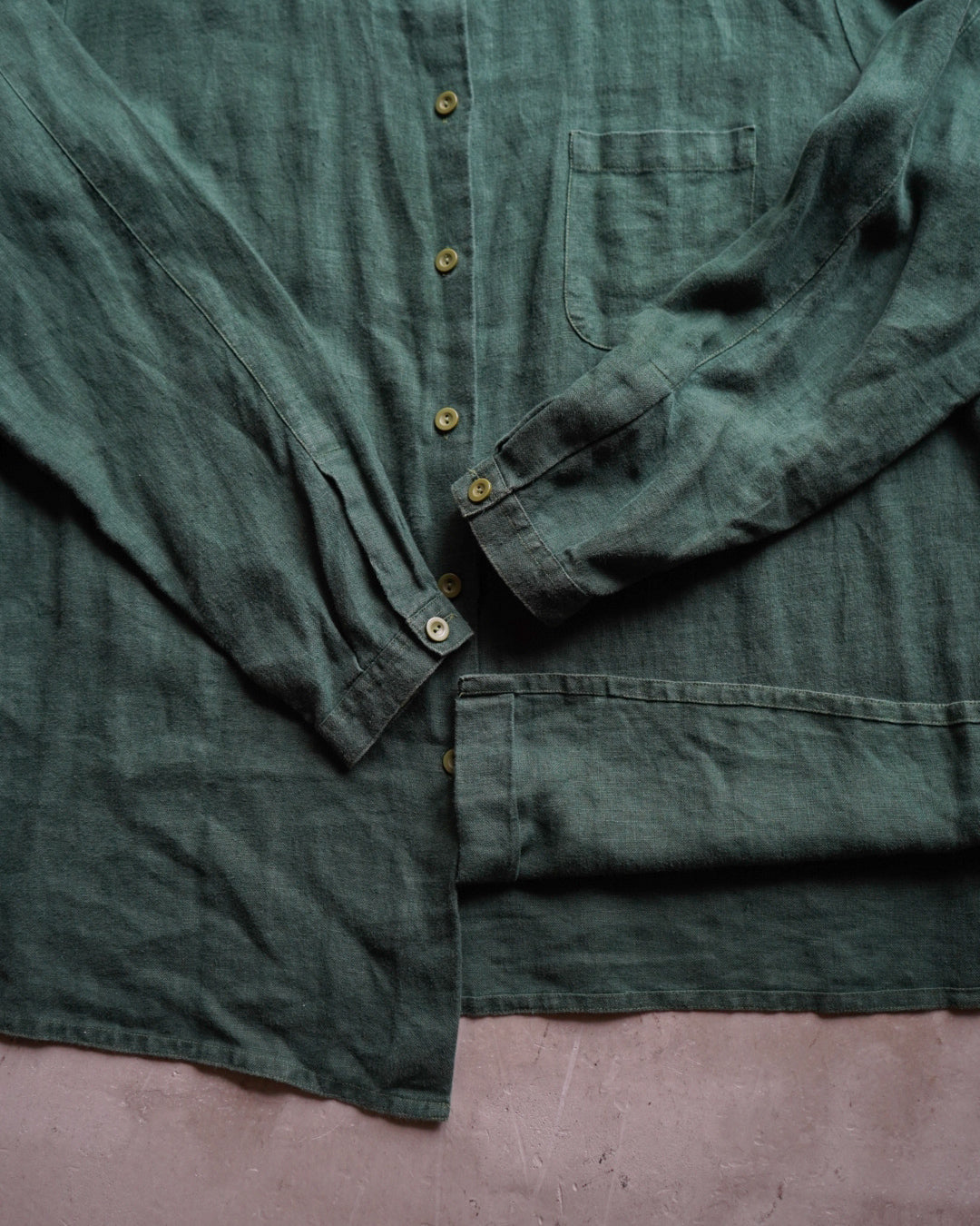 Linen L/S over shirt green color