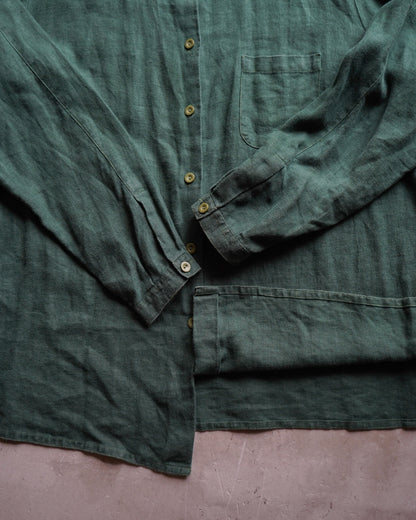 Linen L/S over shirt green color