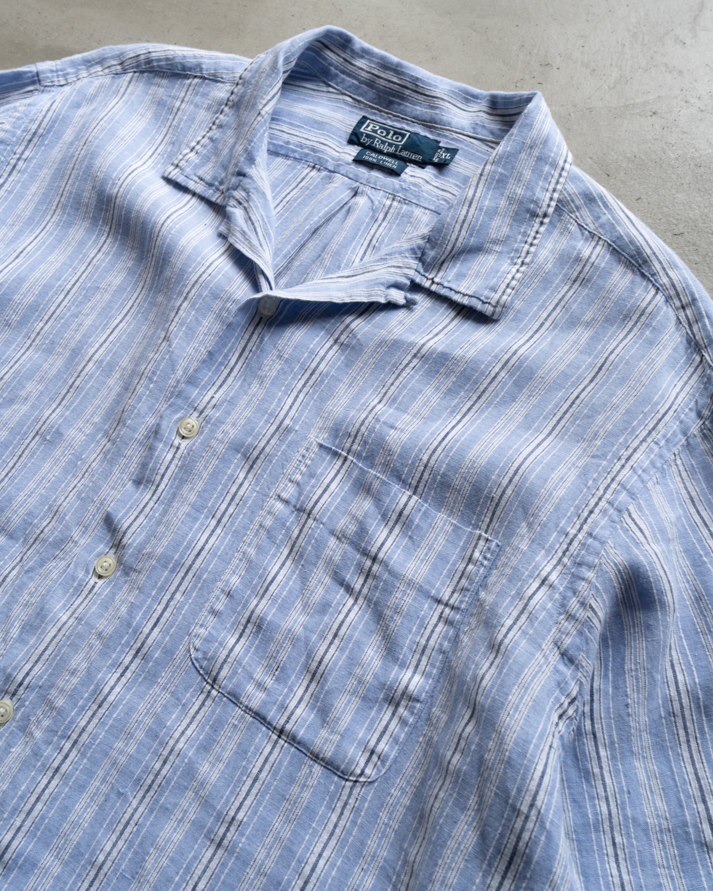 Ralph Lauren "Caldwell" linen open collar shirts