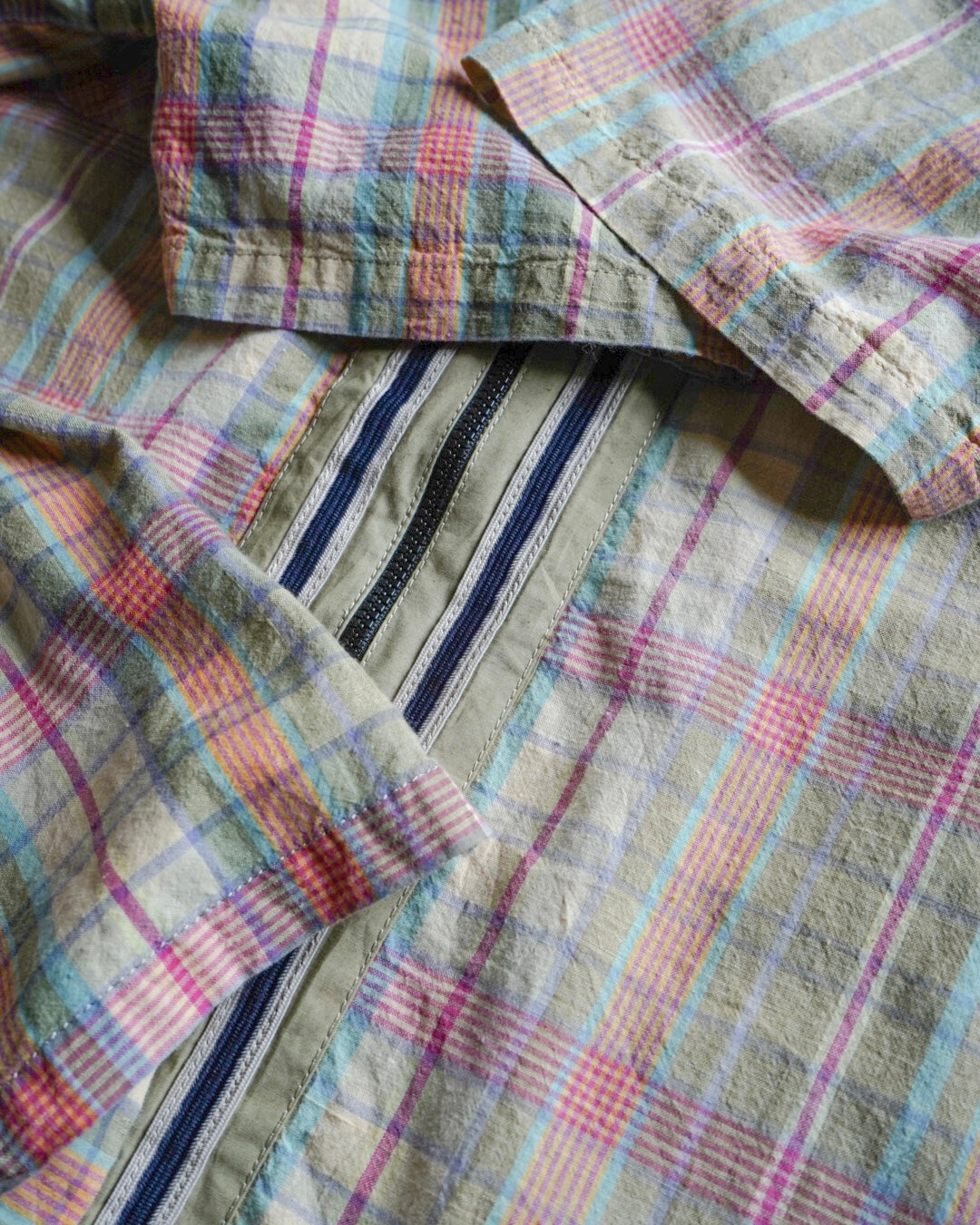 C.P. Company Multi Color Check Zip up Over shirt