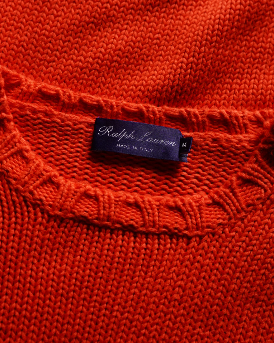 Ralph Lauren Purple Label cotton clue neck knit sweater