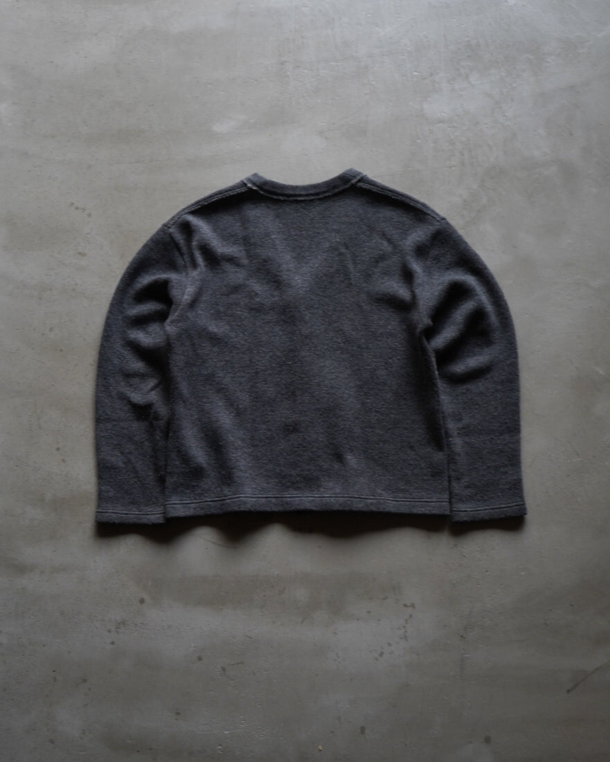 COMME des GARCONS HOMME heather charcoal gray knit cardigan