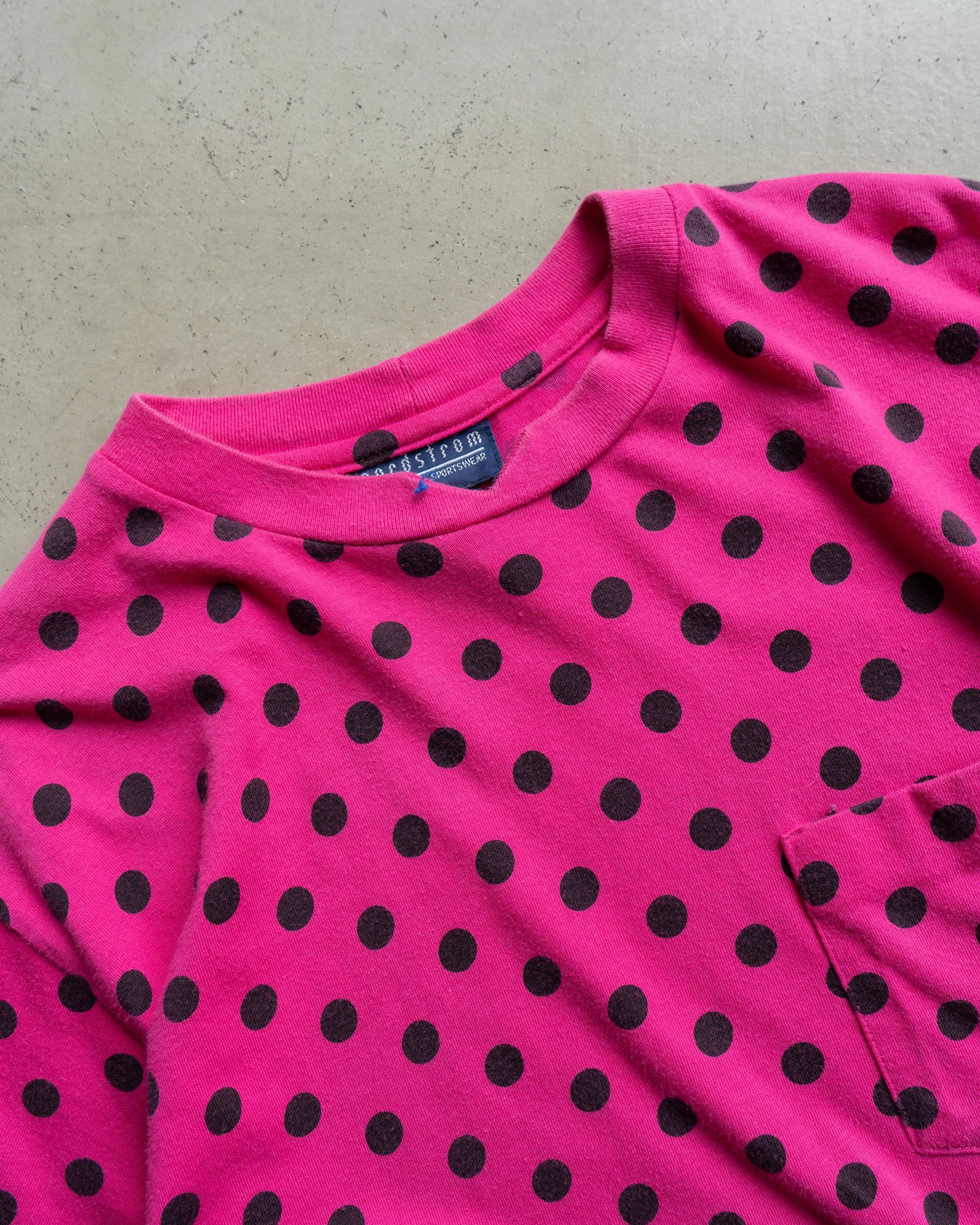 90's nordstrom dot design pocket tee
