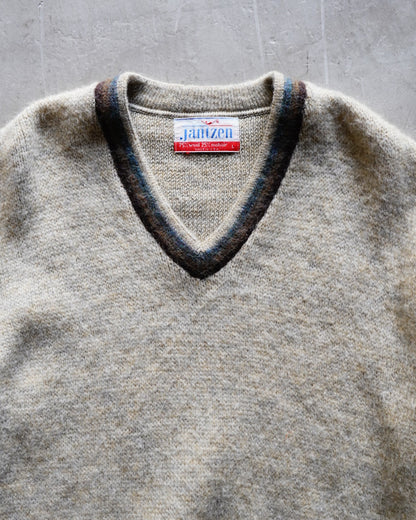 60s~JANTZEN wool mohair V neck knit sweater
