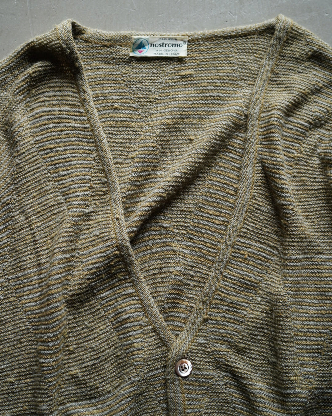 80s ROSTROMA Acryl silk nep design cardigan