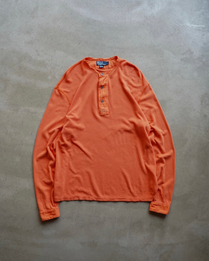 "Ralph Lauren" Orange Henley neck Shirt