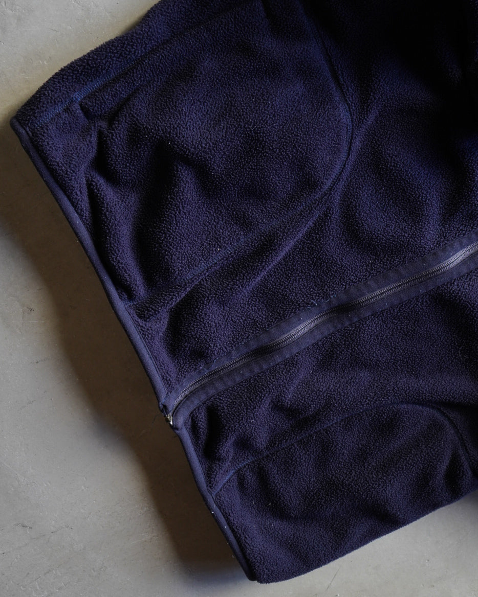 light blue and navy reversible fleece zip-up jacket