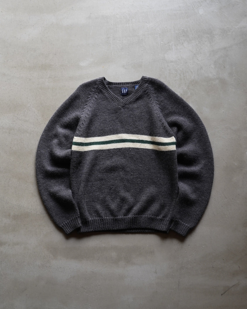 90s old gap raglan design wool v neck knit  sweater