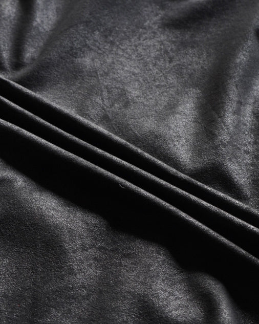 ATLAS FOR MEN fake leather zip-up stand collar jacket