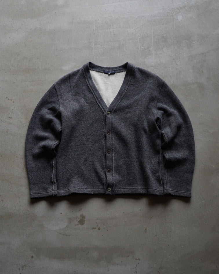 COMME des GARCONS HOMME heather charcoal gray knit cardigan