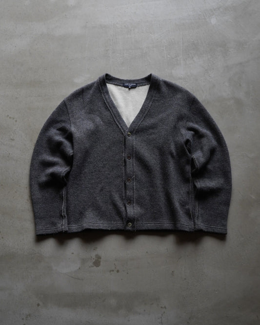 COMME des GARCONS HOMME heather charcoal gray knit cardigan