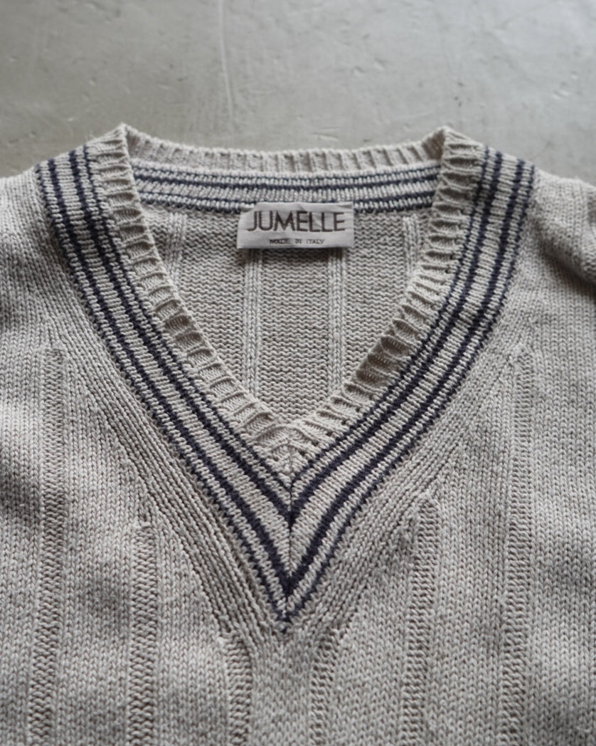 JUMELLE line lib design v  neck knit
