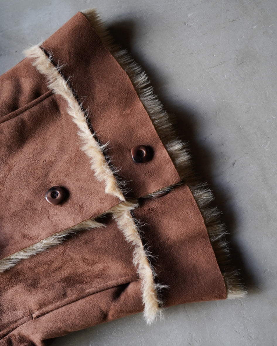 "ladies"Plush Lined Design fake mouton short jacket