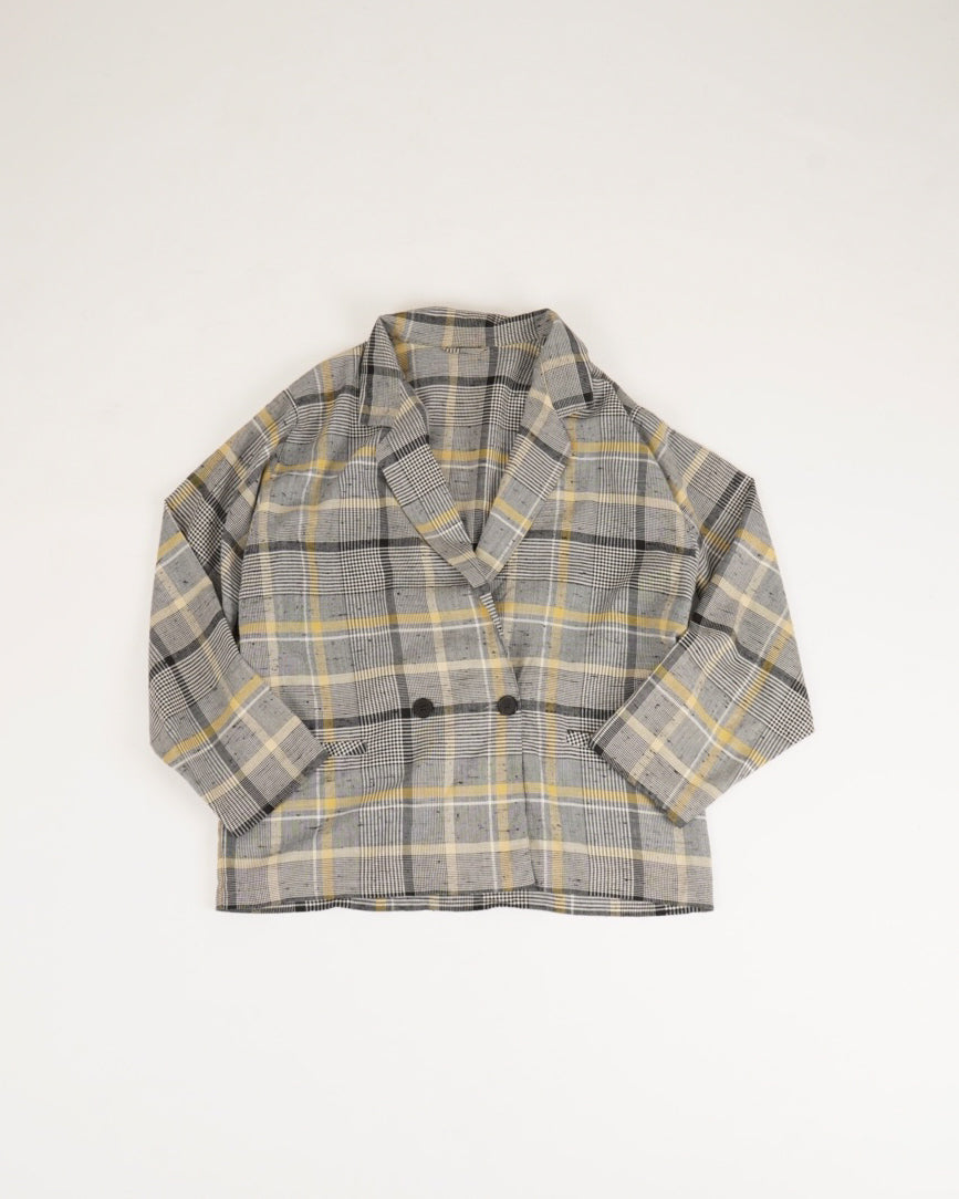 POLYESTER / VISCOSE check tailored jacket