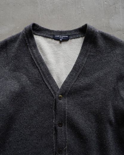 COMME des GARCONS HOMME heather charcoal gray knit cardigan