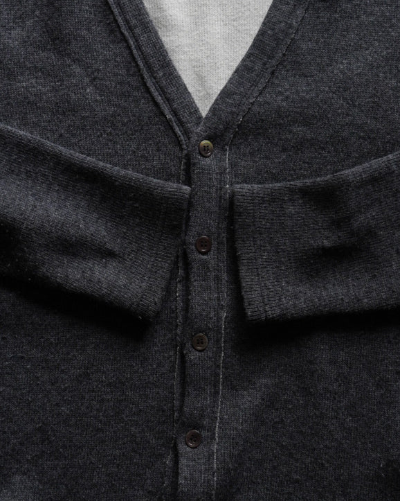 COMME des GARCONS HOMME heather charcoal gray knit cardigan