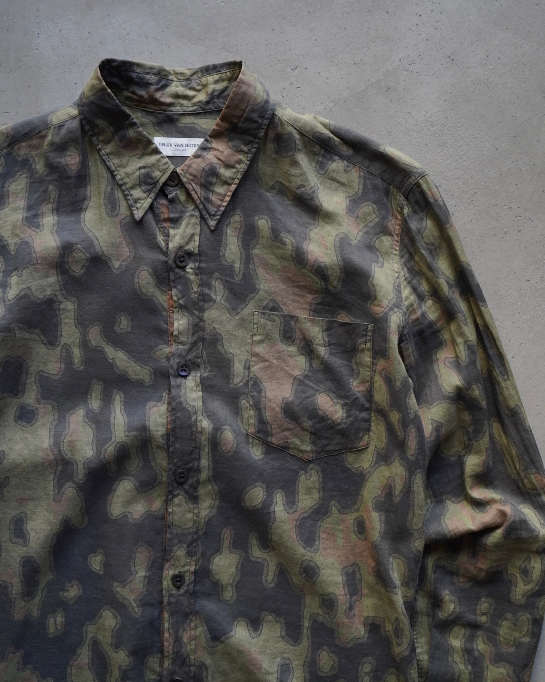 DRIES VAN NOTEN Cotton Sheer All-over design shirt