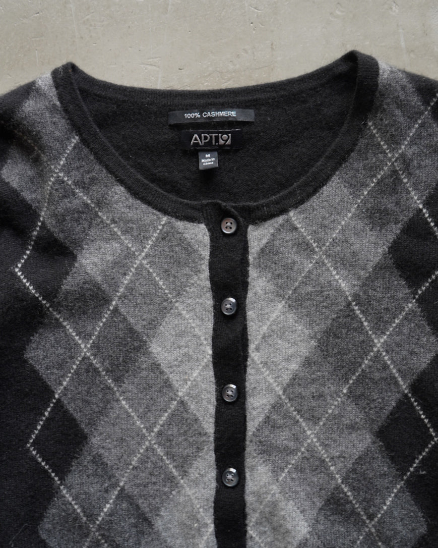 "ladies" Argyle pattern cashmere cardigan