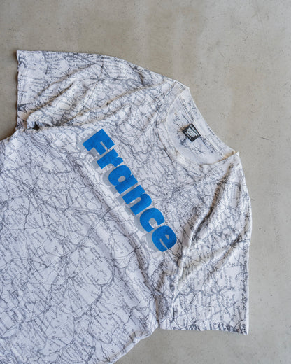 90's all print map design ''France" tee