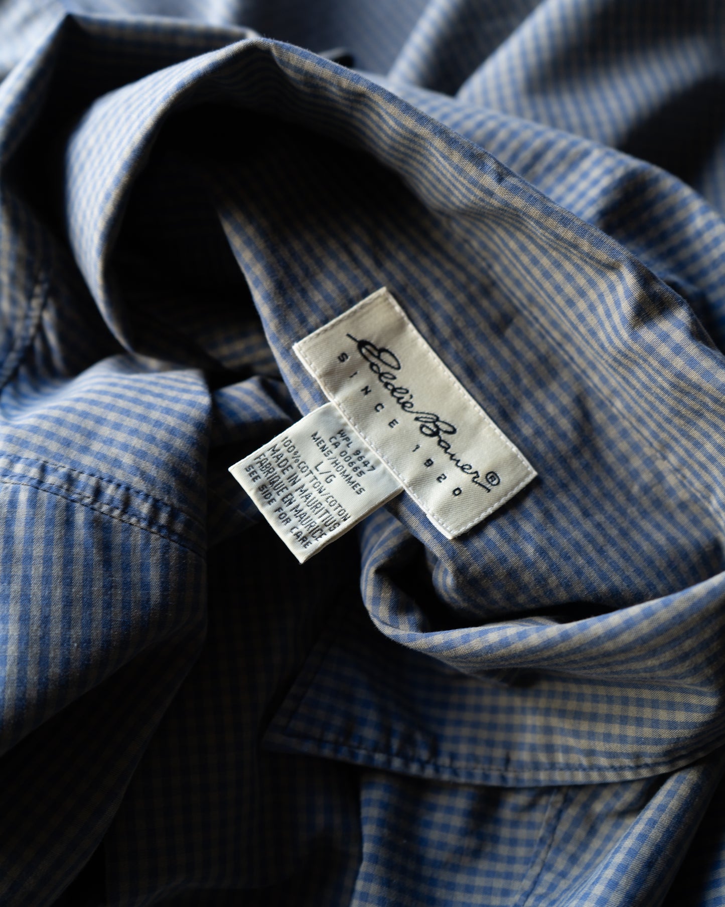 Eddie Bauer Open collar cotton check shirts