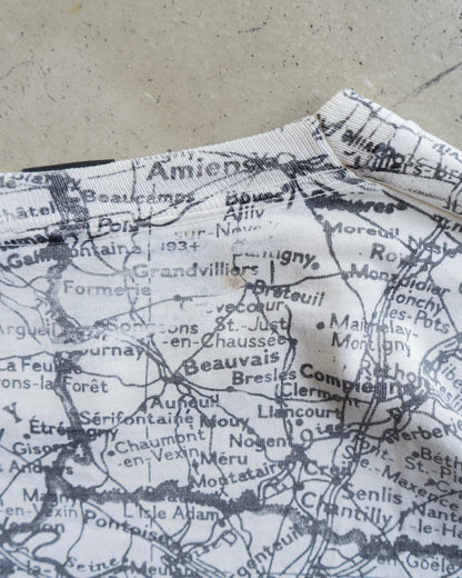 90's all print map design ''France" tee