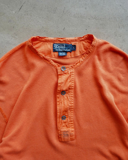 "Ralph Lauren" Orange Henley neck Shirt