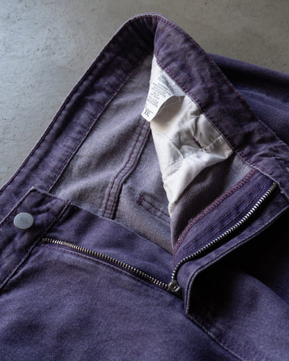 Purple processing straight denim pants