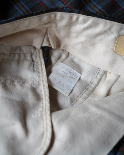 DAKS Plaid Check Pattern Wool Slacks