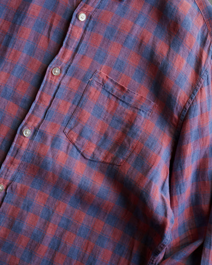 BANANA REPUBLIC piaid check design linen shirt