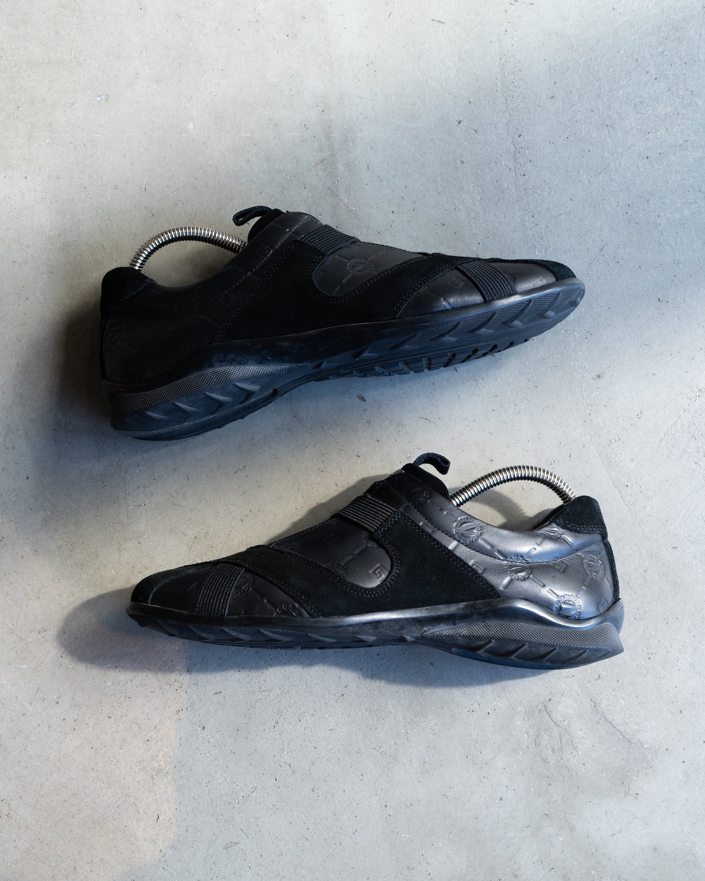 versace collection leather×suede slip on