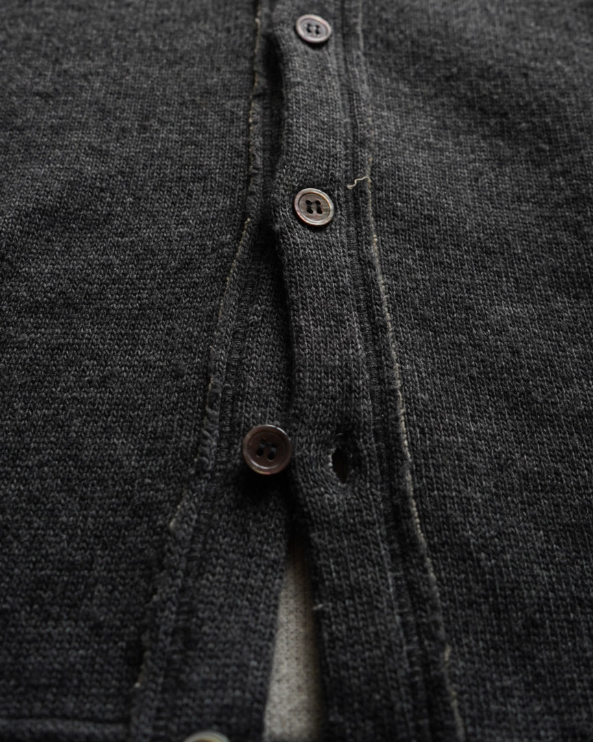 COMME des GARCONS HOMME heather charcoal gray knit cardigan