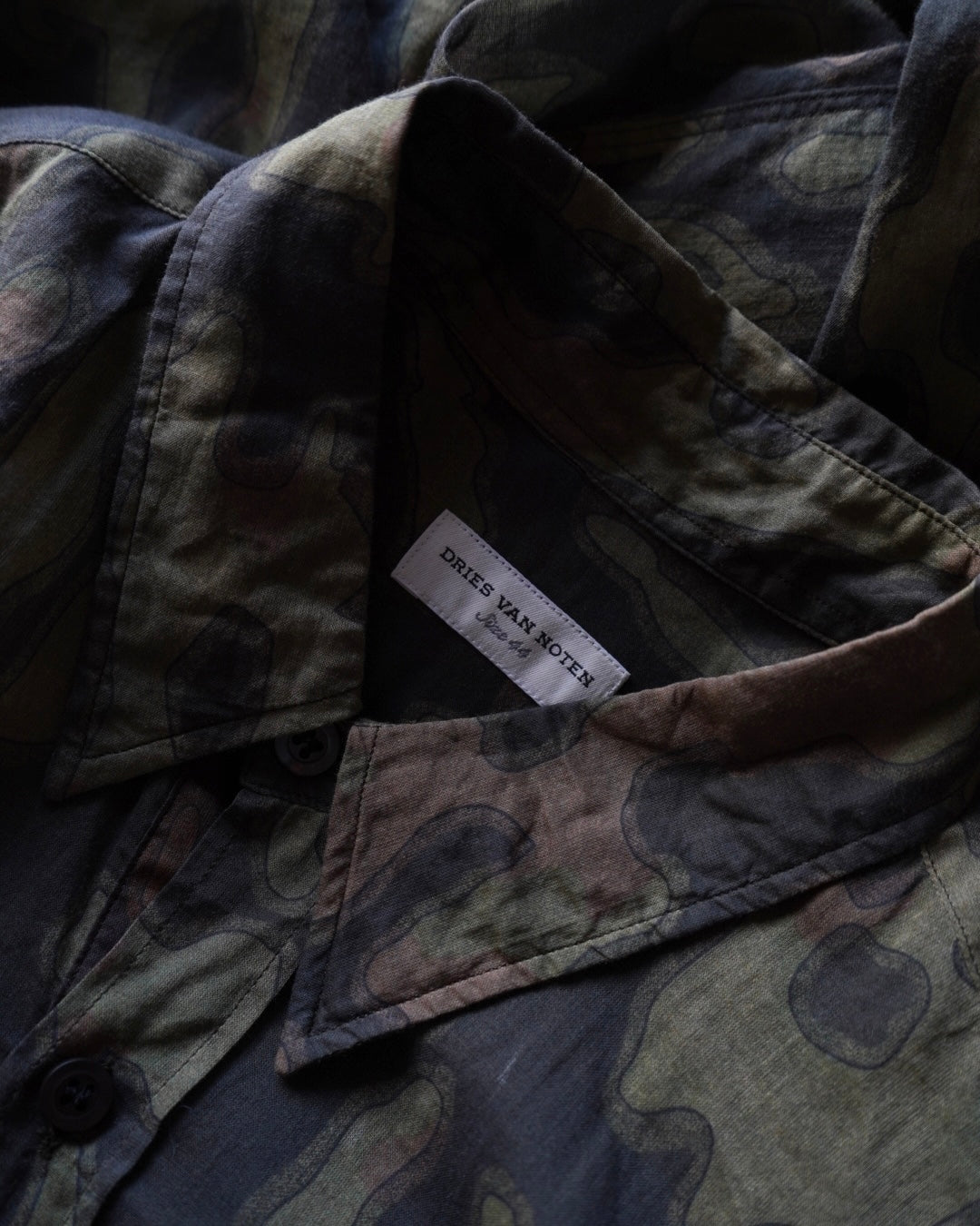 DRIES VAN NOTEN Cotton Sheer All-over design shirt