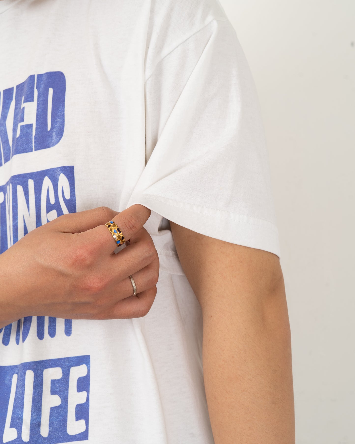 00's lettered print message tee