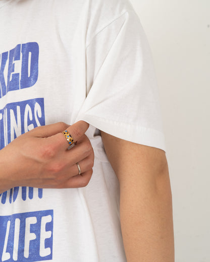00's lettered print message tee
