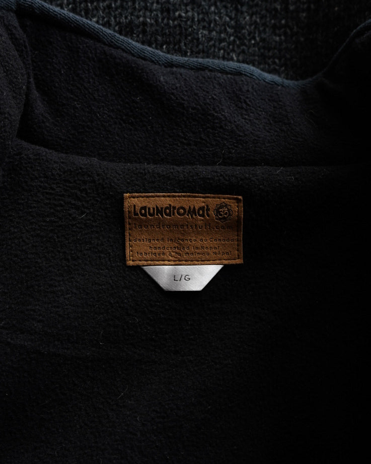 Laundromat wool knit zip-up jacket