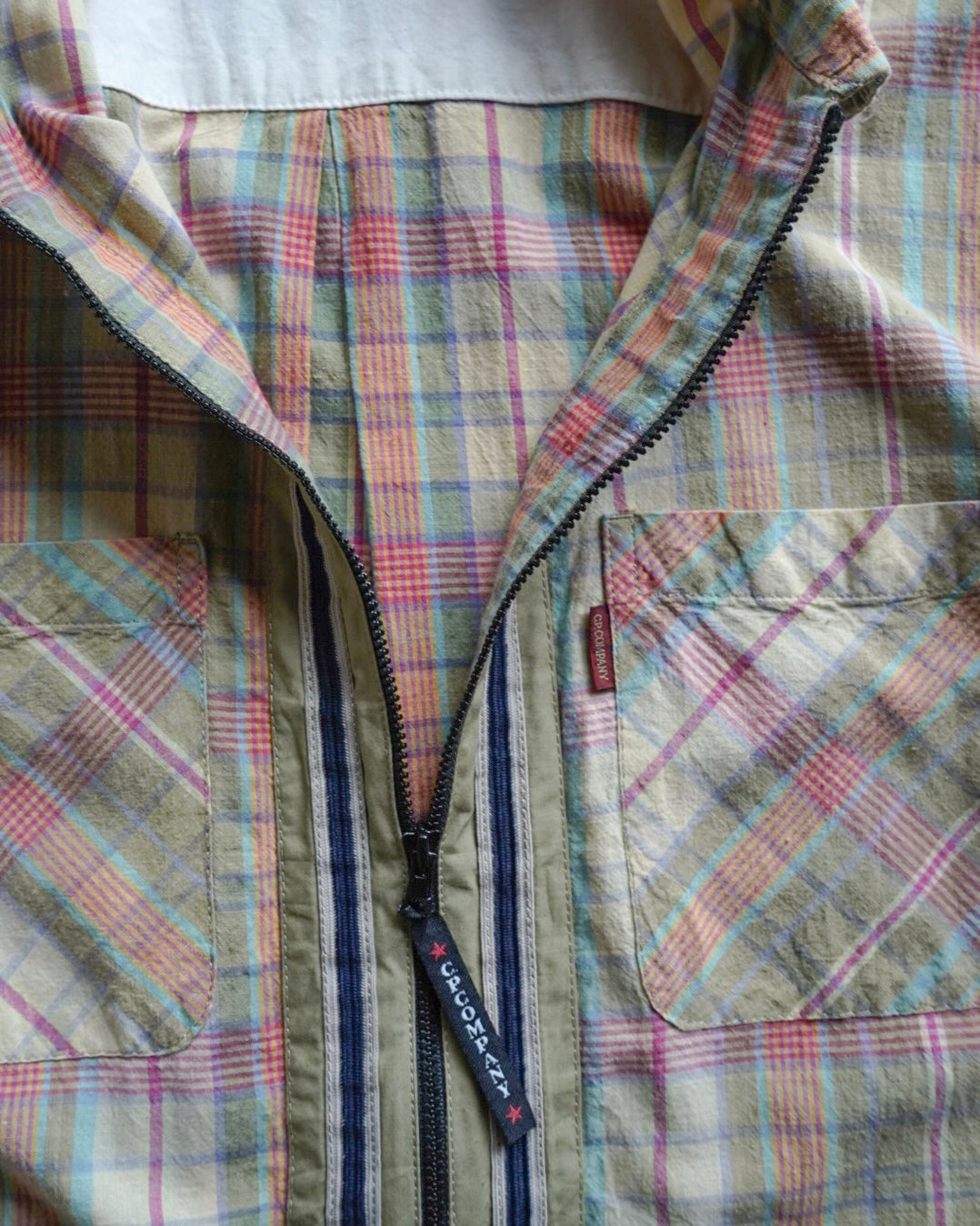 C.P. Company Multi Color Check Zip up Over shirt