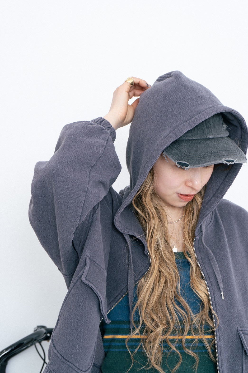 short length sweat foodie zip up