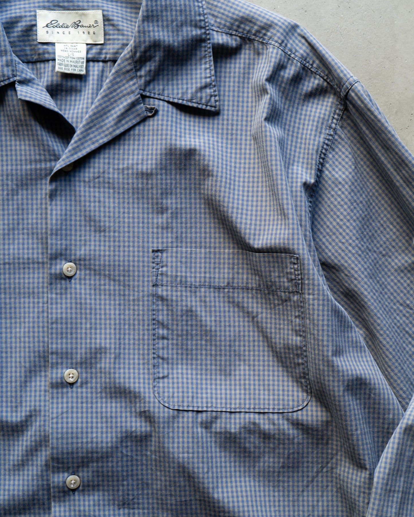 Eddie Bauer Open collar cotton check shirts