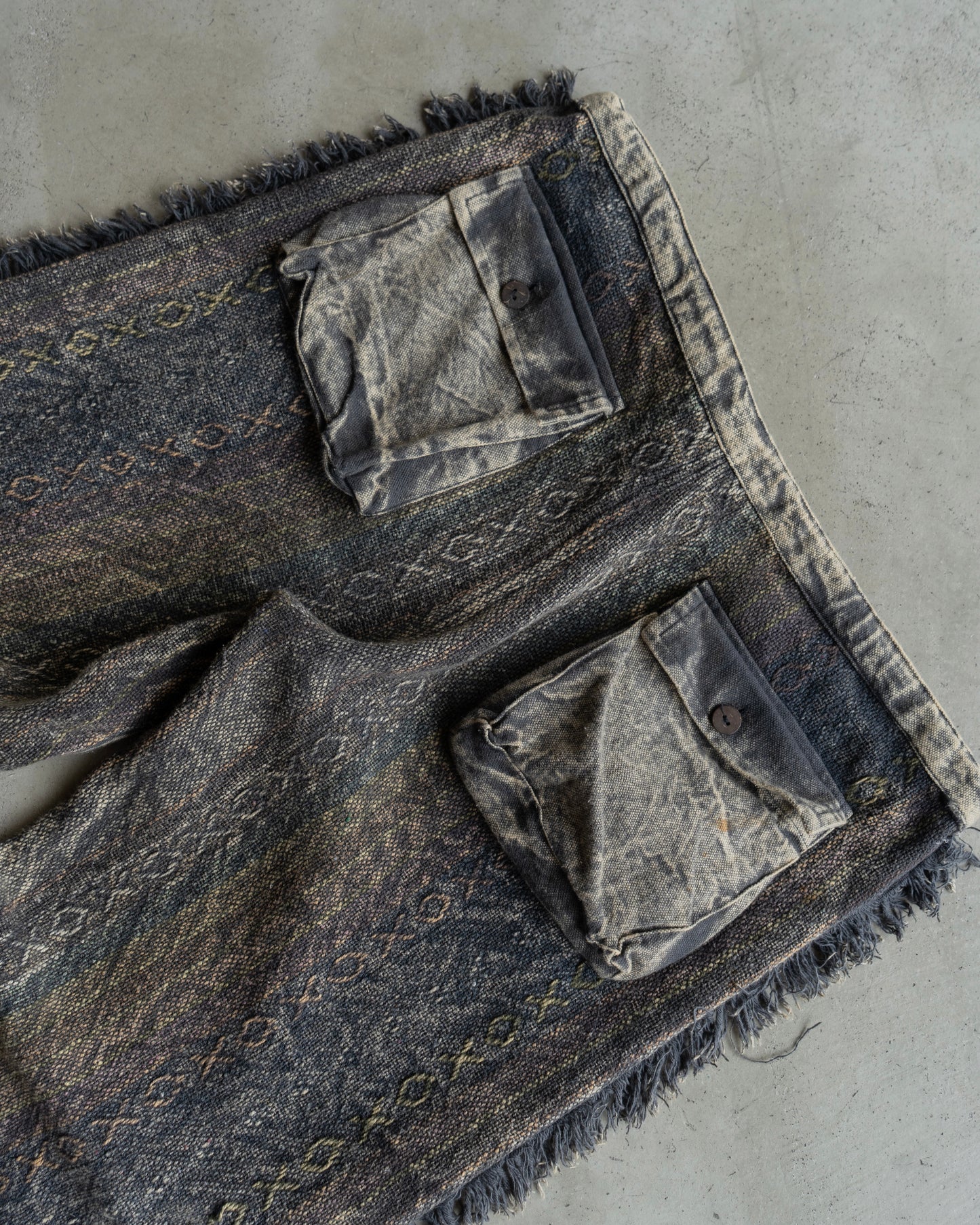 90's design all pattern semi flare easy pants