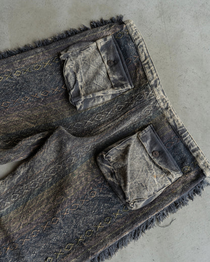 90's design all pattern semi flare easy pants