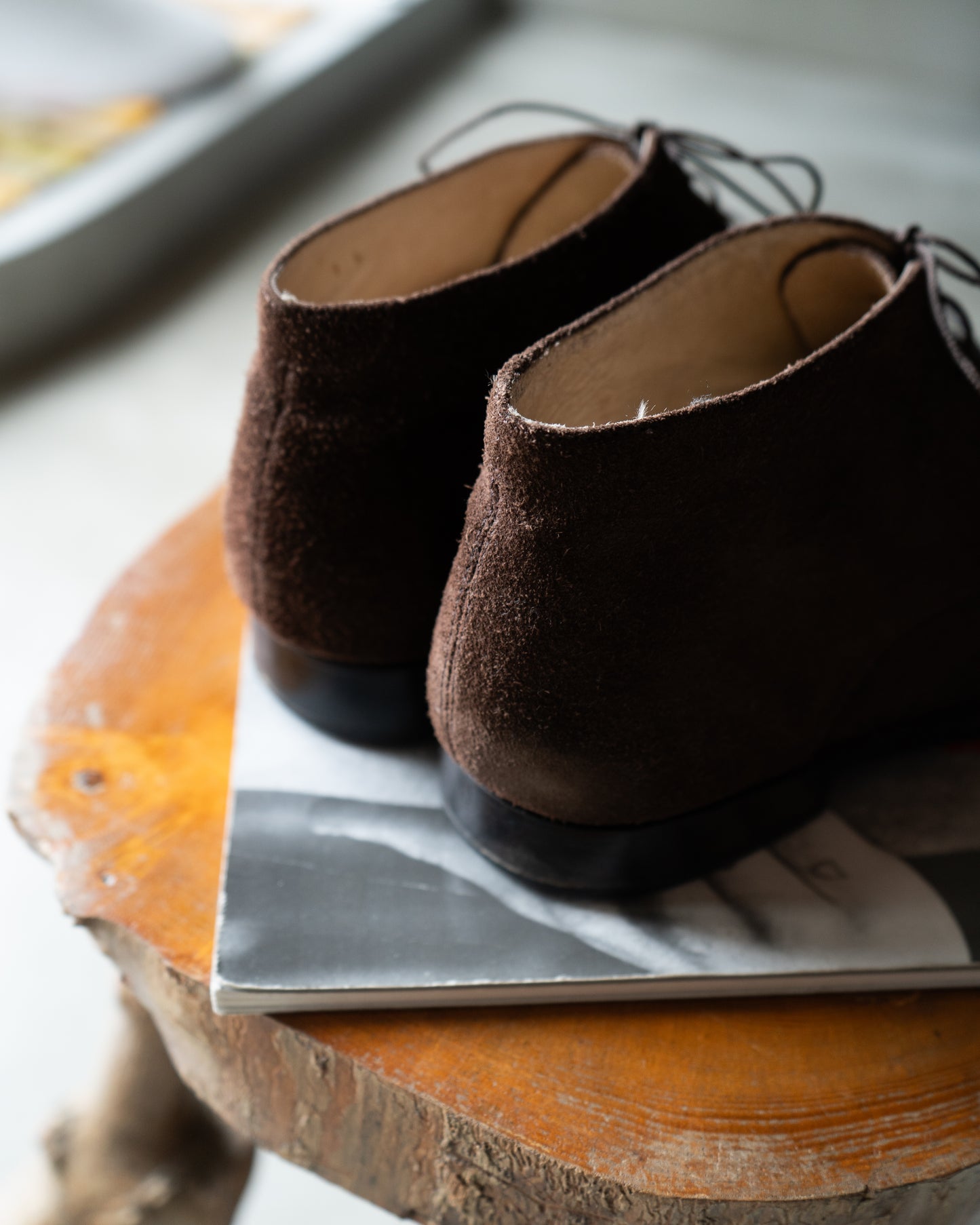 BACHRACH Suede leather u-tip Chukka  Shoes