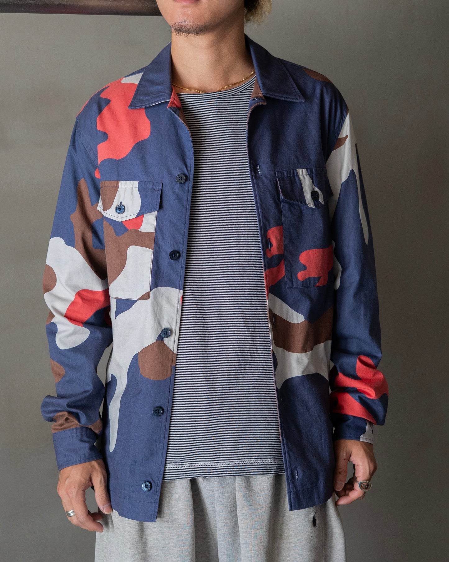 Hugo Boss Multi‑Color Abstract Camo Shirt