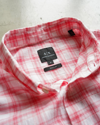 Armani Exchange Light Pink Check S/S  Shirt