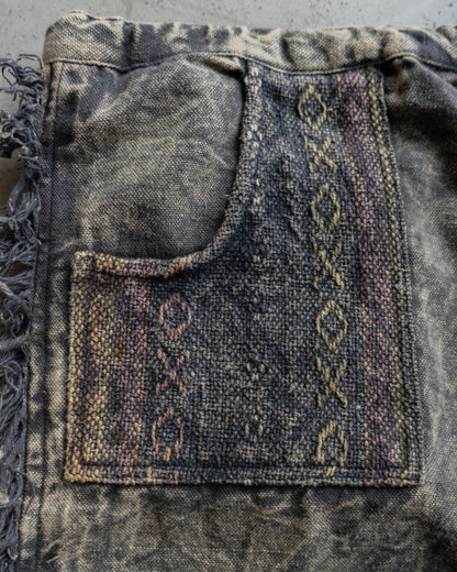 90's design all pattern semi flare easy pants